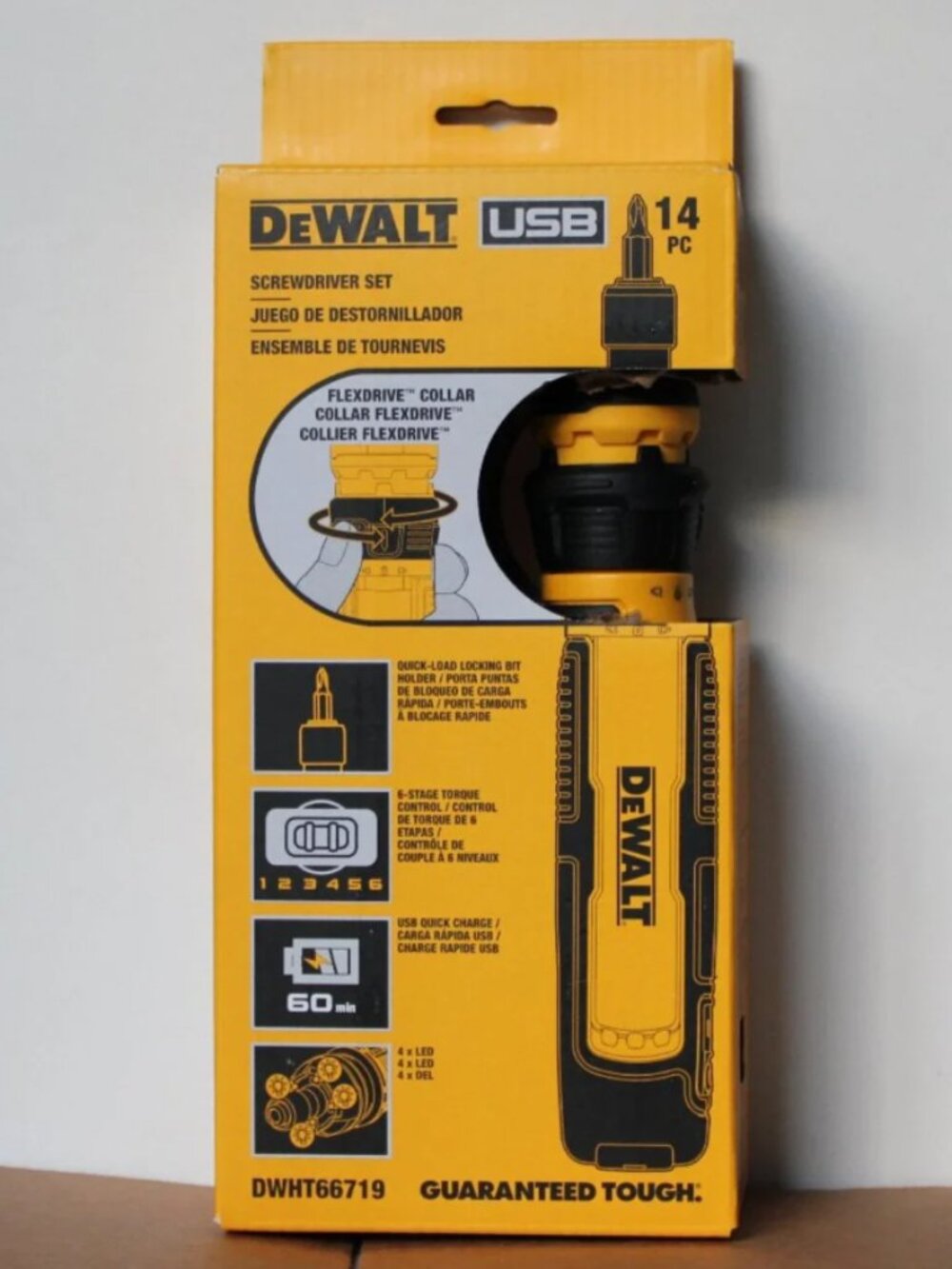 DeWALT DWHT66719 14pc USB Rechargeable Screwdriver Set FlexDrive Torque Control